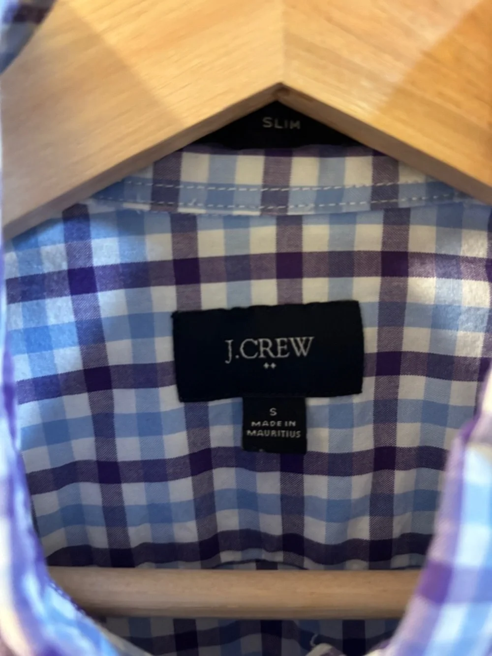 J. Crew Plaid Button-Down Shirt in Blue and Purple Plaid‎ size S Slimfit